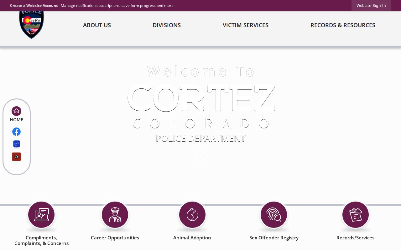 Official Cortez Police Department page