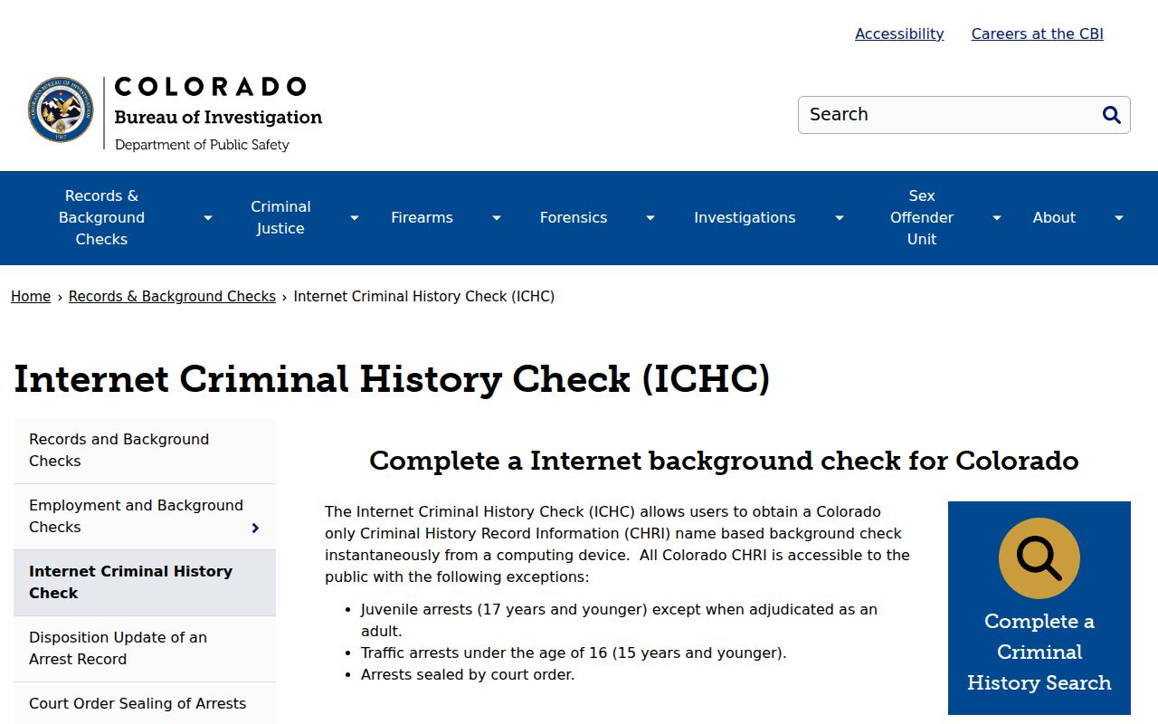 Official CBI explanation of ICHC scope and limitations