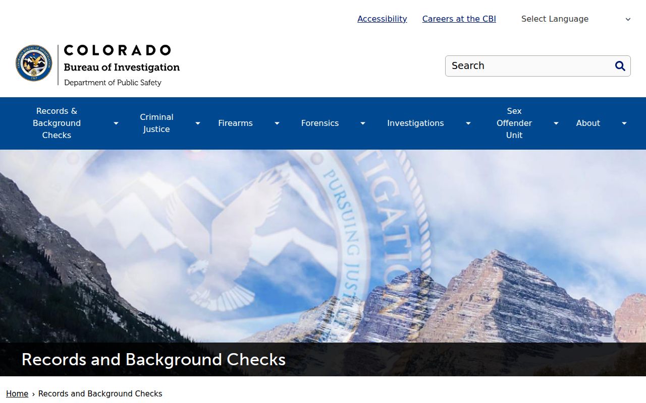 Colorado Bureau of Investigation records and background checks page used for Montezuma County criminal history