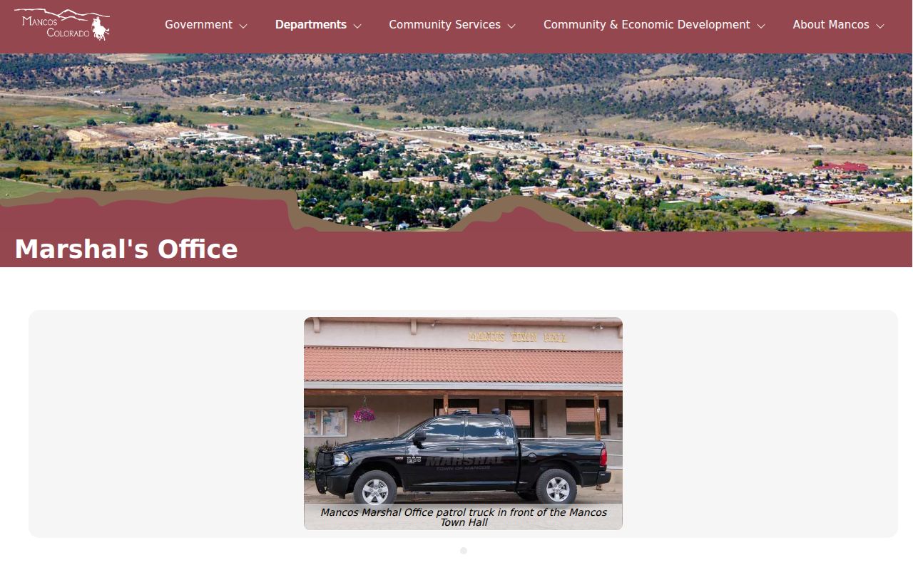 Official Mancos Marshal Office information
